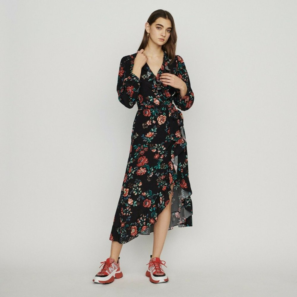 Maje floral midi dress